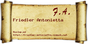 Friedler Antonietta névjegykártya